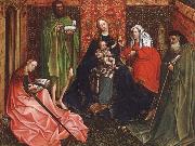 Robert Campin Madonna and Child with saints in a inhagnad tradgard Spain oil painting artist